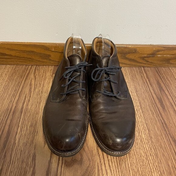 Ecco Men Size 43 US 9/9.5 Brown Leather Lace Up Chukka Ankle Boots - Picture 3 of 15